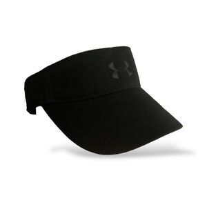 UA Stealth Black Performance Visor Tonal Logo Soccer-Mom Golf Tennis Cycling New